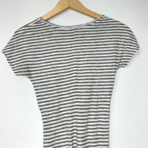 ALL SAINTS Paloma Striped Midi Dress with Knot Front Charcoal Grey Sz XS - Picture 8 of 12